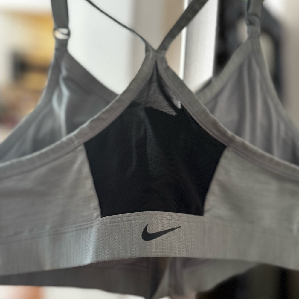 Nike Women's Gray and Black Sports Bra